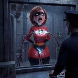 ahe_gao ahegao ahegao_face ai_generated arms_behind_back arms_tied arms_tied_behind_back behind_window bodysuit bondage broken brown_eyes brown_hair brunette bunker camera challenge challenge_accepted chamber confident curves curvy_female curvy_figure curvy_hips damsel_in_distress elastigirl electric_shock electricity electro_torture electronics electrostimulation eye_contact facility guard hand_on_hip helen_parr highheels huge_ass in_trouble interrogation looking_up losing_bet losing_control losing_mind mind_break mind_break_female mind_breaking orgasm_face orgasm_from_pain punishment pussy_torture red_clothing round_ass round_butt science science_experiment sexy sexy_body shocked shocked_expression shocked_eyes shocked_face shocked_female shocked_look silly silly_face spectating spectators superhero superhero_costume superheroine superheroine_in_trouble test_subject tied_up tight_clothes tight_clothing tight_fit tongue tongue_out underground wide_hips wide_thighs wires