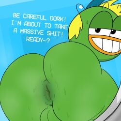 1boy anthro anus ass big_as breadwinners close-up duck huge_as looking_at_viewer looking_back male nickelodeon swaysway toilet_use