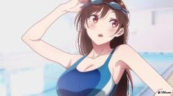 1girls 2d 2d_(artwork) 2d_artwork arm_above_head arm_up armpit armpit_crease armpit_peek armpits big_boobs big_breasts bikini blue_bikini blue_one-piece_swimsuit blue_swimsuit blue_swimwear blush_face blush_lines blushing blushing_female blushing_lines breasts brown-eyed_female brown-haired_female brown_eyes brown_hair busty busty_female busty_girl busty_teen busty_teenager cleavage collarbone digital digital_art digital_drawing digital_drawing_(artwork) digital_media digital_media_(artwork) drawing elbows female female_focus female_only flushed flushed_face goggles goggles_on_forehead goggles_on_head hairless_armpits hand_above_head hand_on_head hand_on_own_head hand_up head_tilt hi_res high_res high_resolution high_school_student highres indoor indoor_background indoors interior_background kanojo_okarishimasu landscape large_boobs large_breasts lean_figure long_hair mizuhara_chizuru one-piece_swimsuit open_mouth open_mouth_smile parted_lips pool pool_background poolside presenting_armpit school_girl schoolgirl shaved_armpits shoulders slidsama solo standing swimsuit swimwear teen_girl teenage_female teenage_girl teenage_tits teenager tilted_head tongue touching_head upper_body young_female young_woman
