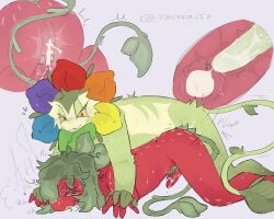 2boys ass butt cum dandy's_world dandy_(dandy's_world) doggy_style hermaphrodite moaning penis pussy sprout_(dandy's_world) sweat tail uterus zhorkai