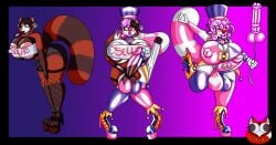 absurd_res ailurid anthro areola balloon balls big_balls big_breasts big_penis bimbofication bimbofied breast_growth breasts bulge busty_boy_(lore) clothed clothing clown clown_costume clown_makeup clown_nose clown_shoes clown_transformation clownification clownpocalypse ear_piercing ear_ring erection fishnet_clothing footwear fur genital_growth genitals glistening gloves growth gynomorph hair handwear hat headgear headwear hi_res high_heels huge_balls huge_breasts huge_penis hyper hyper_breasts hypnosis identity_death inflatable intersex ladyfoxheart latex latex_body latex_clothing latex_gloves latex_handwear latex_legwear latex_skin latex_skinsuit latex_transformation legwear lips living_latex male male_(lore) mammal mind_control nipples nude open_mouth penis penis_growth piercing platform_footwear platform_heels red_nose red_panda ring_piercing shoes simple_background skinsuit smile solo stretching tail tali_lollo thick_lips thick_thighs tight_clothing top_hat transformation