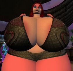 big_breasts breasts cleavage female ferialexonar furry huge_breasts hyper_breasts tagme thick_thighs wide_hips