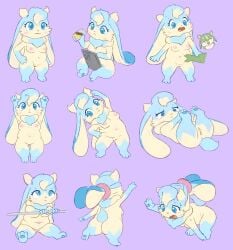 2026 absurd_res anthro areola belly belly_grab biped blue_body blue_eyes blue_fur blue_paws blush bodily_fluids breasts cheek_tuft chibi curvy_figure dewlap_(anatomy) digital_media_(artwork) electronics exposed_breasts facial_tuft fat_folds female floppy_ears fupa fur genitals hi_res kemono lagomorph leporid long_ears lop_ears mammal multicolored_body multicolored_fur navel nipples nude open_mouth overweight overweight_female phone pyritie rabbit semi-anthro short shortstack shortstack_female simple_background slightly_chubby slightly_chubby_female smile sofu_(pyritie) solo standing sweat swirl tan_body tan_fur thick_thighs tuft two_tone_body two_tone_fur vulva wide_hips