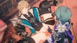 cum gay gay_sex genshin_impact kiryuma lohen_(genshin_impact) longer_than_10_seconds lust_va peace_sign sound sound_edit tagme varka_(genshin_impact) video yaoi