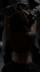 ashley_graham big_breasts blonde_female blonde_hair blowjob capcom face_fucking female forced monster monster_cock monster_on_female oral questionable_consent resident_evil resident_evil_4 resident_evil_4_remake restrained restrained_arms