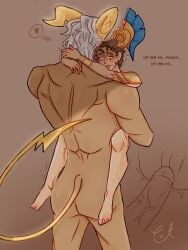 athena_(epic_the_musical) big_penis brunette brunette_hair crying crying_with_eyes_open defeated defeated_heroine drool drooling epic_the_musical father_and_daughter helm helmet horns incest nude nude_female nude_male pleading taboo tail tears white_hair zeus_(epic_the_musical)