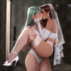 2girls ai_generated big_ass big_breasts big_thighs breasts capcom crossover curvaceous curvy curvy_figure darkstalkers digital_media_(artwork) female female_only genderswap_(mtf) hips hourglass_figure huge_ass huge_breasts huge_thighs humanoid large_ass large_breasts large_thighs legs light-skinned_female light_skin marvel marvel_comics marvel_vs._capcom mature mature_female morrigan_aensland peter_parker petra_parker phophopho rule_63 slim_waist spider-man spider-man_(series) spider-woman succubus thick thick_hips thick_legs thick_thighs thighs voluptuous waist wedding_lingerie wedding_night wide_hips wide_thighs yuri