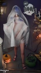 1girls 3d 3d_(artwork) areola areolae blender breasts cloak cloak_only costume dashyarts detailed_background epic_games female female_focus female_only fortnite fortnite:_battle_royale freckles freckles_on_face ghost_costume green_eyes halloween halloween_costume helsie_(fortnite) light-skinned_female light_skin medium_breasts nipples nude nude_female petite petite_body pumpkin see-through slim_waist small_breasts text transparent watermark