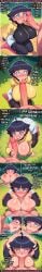 1girl ahoge ai_generated big_breasts black_hair blue_eyes blushing boruto comic cum cum_drip cum_in_mouth cum_on_breasts cum_on_face disembodied_penis drooling english_text facial fellatio gloves grass hand huge_breasts jacket large_breasts male_focus multiple_panels nipples open_clothes outdoors penis pink_footwear rampa69 saliva short_hair sucking thighhighs uncircumcised uzumaki_himawari white_shorts yellow_jacket