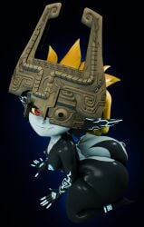 ass bottom_heavy huge_ass midna multicolored_body on_all_fours on_knees small_breasts snaggle_tooth tagme unclelu