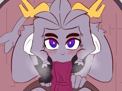 2024 4:3 absurd_res animal_genitalia animal_penis anthro anthro_on_anthro antlers big_breasts big_penis blowjob_face blue_eyes blush blush_lines bottomless bottomless_anthro bottomless_female bottomless_male bovid breasts butler_(pseudoregalia) cape caprine chair clothed clothing digital_drawing_(artwork) digital_media_(artwork) duo equine_genitalia equine_penis felid feline fellatio female female_anthro first_person_view fur furniture genitals gloves goat grey_body grey_fur grey_hair hair handwear hentaigoo hi_res horn huge_penis hybrid jackalope kneeling kneeling_oral_position lagomorph larger_anthro larger_female leg_tuft leporid looking_at_viewer looking_up looking_up_at_viewer male male_anthro mammal musk musky_penis on_chair oral penile penis penis_in_mouth pseudoregalia rabbit sex size_difference smaller_anthro smaller_male standing_on_chair standing_on_stool stool sybil_(pseudoregalia) tail thigh_tuft topwear tuft vein veiny_penis vest