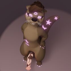 1:1 animal_genitalia animal_penis anthro big_penis brown_body brown_fur d.otter equine_genitalia equine_penis fur genitals glowing glowing_eyes glowing_genitalia glowing_penis greysonn_silver greysonn_silver_(artist) hands_on_hips hi_res high-angle_view looking_at_viewer male mammal markings mottled mottled_genitalia mottled_penis mustelid otter penis simple_background solo star_(marking)