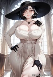 1girl ai_generated alcina_dimitrescu big_breasts female mature_female resident_evil resident_evil_8:_village revoaru thick_thighs thighs