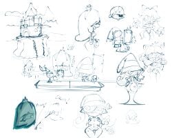 alcohol alternate_body_type big_ass big_breasts boo_(mario) cat_ears cat_tail ghost ghost_girl nervous nervous_sweat no_color ovulation ovum peace_sign princess princess_boo_(psychone) princess_daisy princess_peach psychone self_upload shadow_siren showing_off_ass sketch_page spiked_drink sweat vivian_(paper_mario) white_background