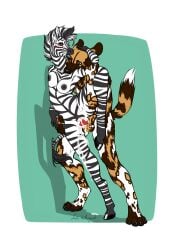 2017 5_fingers african_wild_dog against_surface against_wall animal_genitalia animal_penis anthro anthro_on_anthro anthro_penetrated anthro_penetrating anthro_penetrating_anthro balls bite biting_another biting_partner black_claws black_hooves black_nipples black_nose black_pawpads black_tail_tuft blush bodily_fluids breasts canid canine canine_genitalia canine_penis claws clitoris cum cum_in_vagina cum_inside cum_overflow dipstick_tail duo equid equine female female_penetrated fingers from_behind_position fur genital_fluids genitals hi_res hooves interspecies knot knotted_penis male male/female male_penetrating male_penetrating_female mammal markings multicolored_body multicolored_fur nipples nude open_mouth orange_eyes pawpads penetration penile penile_penetration penis penis_in_vagina pink_tongue pink_vulva predator/prey raised_leg red_penis sex shaded sharp_teeth sheath spread_legs spreading stripes tail tail_markings tail_tuft tan_balls tan_body tan_fur tan_sheath teeth tongue tuft vaginal vaginal_penetration vulva white_body white_fur wyn_de_weynilard zebra