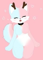 blue_body blue_fur breasts circle_eyebrows deer eyebrows featureless_breasts female fox_the_time fur genitals lgbt_pride mammal pink_body pink_fur pixile_studios pride_colors solo super_animal_royale super_cotton_candy_deer_(sar) super_deer_(sar) transgender_pride_colors vulva wide_hips