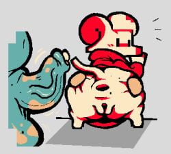 1boy 1girls 2026 accurate_art_style anthro anus anus_focus ass_focus ass_spread balls ballsack beauty_mark big_ass big_balls big_dick blush cum cum_leaking highres hoodie inspectormcpig mina_(mina_the_hollower) mina_the_hollower motion_lines mouse pixel_art spread_ass spreading tagme