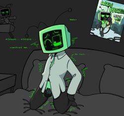 bed begging blush blushing dandy's_world enjoying female female_only gender half-dressed microphone microphone_tail microphone_wire roblox robot robot_girl socalledfree text tv tv_head vee_(dandy's_world) vibrator vibrator_in_pussy wet wet_pussy