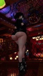 ass_focus goth goth_mommy huge_ass leaning_back railing vrchat