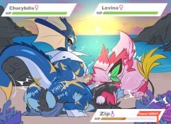 absurd_res beach big_butt bodily_fluids butt charybdis_(royalchomper) crossgender cum cum_in_mouth cum_inside debuff deep_throat dominant dominant_female eeveelution facesitting fellatio female female_symbol feral forced gameplay_mechanics gender_symbol generation_1_pokemon generation_3_pokemon generation_4_pokemon genital_fluids group group_sex gui gynomorph health_bar hi_res hybrid_pokemon intersex intersex/female intersex_symbol jolteon larger_dom larger_female levina_(royalchomper) luxio lying muffled_moaning nintendo nipples on_back oral oral_penetration penetration penile pokemon pokemon_(species) pokemon_battle reverse_forced_oral scar scarf scars_all_over seaside sex sex_change sharpedo sitting sitting_on_another size_difference slizzter submissive submissive_intersex sunset symbol thick_thighs threesome vaporeon zip_(luxio)