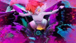 16:9 3d_(artwork) anthro beau_hopperfoot big_penis bodily_fluids cum digital_media_(artwork) duo felid feline female genital_fluids genitals hand_holding hi_res human impregnation male male/female mammal mooseycus nipples penis widescreen