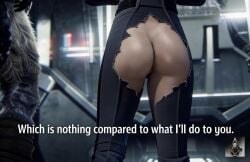 alien ass assisted_exposure butt captured exhibitionism exposed_ass exposed_butt forced_exposure halo_(game) halo_(series) halo_2 miranda_keyes no_panties rear_view tartarus torn_clothes