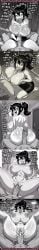 1boy 1girl ahegao ai_generated black_hair black_skirt bucket comic cowgirl_position creampie cum cum_on_ass cum_on_breasts cum_on_face doggy_style drooling english_text faceless_male green_eyes greyscale handjob huge_breasts huge_penis monochrome mop multiple_panels naked paizuri partially_clothed ponytail pov rampa69 renee_graves sex speech_bubble squirting tongue_out uncensored vaginal_sex white_shirt