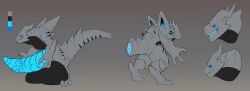 3_fingers 3_toes absurd_res alternate_form anthro balls big_balls big_penis bioluminescence biomechanical blue_eyes blue_flesh color_swatch digitigrade feet fingers genitals glowing grey_body grey_scales hi_res horn huge_balls huge_penis hunched_over hyper hyper_balls hyper_genitalia hyper_penis jets kobold male model_sheet multicolored_body penis ridged_penis rinnegan scales scalie sharingan tail_spines tapering_penis toes trace_chaos two_tone_body undeadkitty13 unusual_anatomy unusual_genitalia unusual_penis watermark
