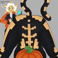 butt female fortnite furry male speech_bubble spice_(fortnite) sunspot_(fortnite) tail thick_ass thick_thighs