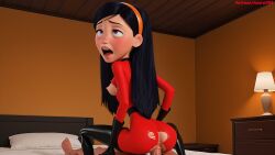 1boy 1girls ai_generated azure993 breasts disney female female_focus male reverse_cowgirl_position sex the_incredibles uncensored violet_parr