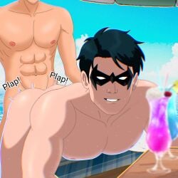 animeboy0001 beach bent_over doggy_style gay_anal gay_domination gay_male gay_sex nightwing wally_west