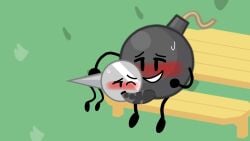 1boy 1boy1girl 1boys 1girl 1girls 2d 2d_animation animated battle_for_dream_island bfdi black_tentacles blowjob bomby_(bfdi) color colored fellatio female gif kinkikitti naily_(bfdi) object_show object_shows oral oral_sex sucking_penis tentacle_penis