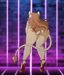2d_animation animated anthro anus big_breasts big_butt breasts butt chinetsu clothing dancing felid female footwear footwear_only frame_by_frame fur genitals hair hi_res high_heels high_heels_only lion lionique long_hair mammal mostly_nude orange_hair pantherine platform_footwear platform_heels pole pole_dancing red_eyes shoes shoes_only smile smiling_at_viewer solo vulva yellow_body yellow_fur