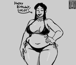1girls b big_belly big_breasts bikini bikini_bottom bikini_top birthday_sketch bra breasts chubby chubby_female downtown fat fat_female female female_focus half-closed_eyes hand_on_hip hand_on_waist jen_(downtown) looking_at_viewer mtv oiled oiled_body oiled_skin oily oily_body oily_skin open_smile ribznsfw smile smiling smiling_at_viewer teeth thick thick_ass thick_butt thick_hips thick_legs thick_thighs tongue