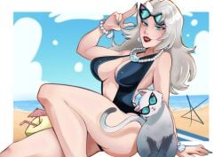 2026 big_breasts bikini black_cat_(coastal_cat) black_cat_(marvel) black_cat_(marvel_rivals) felicia_hardy marvel marvel_rivals red_draws spider-man_(series)