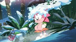 amy_rose animated anthro big_breasts big_nipples breast_expansion breasts classic_amy_rose edit female female_only frame_by_frame gigantic_breasts hedgehog sega skirt snow sonic_(series) sonic_mania sonic_mania_adventures sonic_the_hedgehog_(series) superiorfox surprised wardrobe_malfunction winter