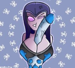 1boy1girl big_breasts big_penis boobjob breasts clash_(series) clash_of_clans clash_royale female huge_breasts huge_cock male male_pov nipples open_mouth paizuri penis pov pov_eye_contact surprised white_body witch witch_(clash_of_clans) witch_(clash_royale)