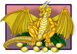 2019 absurd_res digital_media_(artwork) dragon egg egg_laying female feral hi_res katruna94 mehlahphuse relaxing reptile scalie simple_background smile solo wings