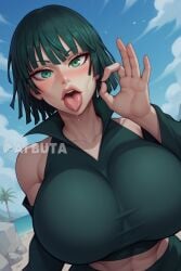 1girls ai_generated aibuta alternate_body_type alternate_breast_size alternate_costume big_breasts breasts breasts_bigger_than_head curvaceous curves curvy curvy_body curvy_female curvy_figure fellatio_gesture female female_only fubuki_(one-punch_man) green_eyes green_hair hi_res high_resolution highres hourglass_figure huge_breasts hyper hyper_breasts massive_breasts one-punch_man shiny_skin stable_diffusion voluptuous voluptuous_female