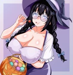 1girls areola areola_bulge areolae areolae_visible_through_clothing azienda black_hair breasts breasts_bigger_than_head candy cleavage curvaceous curvy curvy_female curvy_figure danielle_austin female glasses hair_ornament hair_ribbonhalloween_costume halloween_pumpkin halloween_theme holding_candy holding_object lollipop plump pumpkin purple_eyes ribbons simple_background smile smiley_face smiling smiling_at_viewer solo solo_female solo_focus sticking_out_tongue thick thick_legs thick_thighs tongue tongue_out twintails witch_hat