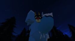 3d aged_up anthro ass blue_fur bluey_(bluey) bluey_(series) bluey_heeler blushing_at_viewer butt canine cum_on_butt cute cute_face dat_ass dat_butt female forest looking_at_viewer roblox roblox_avatar roblox_studio robloxian solo tagme