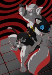 2019 absurd_res anthro ass atlus big_butt digital_media_(artwork) duo fan_character hi_res male male/male megami_tensei megami_tensei_persona morgana_(persona) nsfsushi nude penetration penis persona persona_5 sex video_games