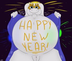 anthro belly big_belly boss_monster bovid caprine female hi_res hyper hyper_belly mammal pregnant pussy ready_to_pop solo toriel undertale undyingwolf video_games