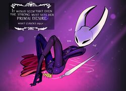 anthro arthropod baebot bodily_fluids breasts digital_media_(artwork) female finger_fuck fingering genital_fluids hollow_knight hornet_(hollow_knight) insects masturbation nipples nude penetration pussy simple_background solo vaginal_penetration video_games