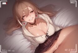 ahe_gao ai_generated brown_hair cleavage cum cum_in_pussy cum_inside drooling gritted_teeth hololive legs_together missionary_position multicolored_hair nanashi_mumei on_back owl_girl pussy_juice pussy_juice_drip pussy_juice_string soaked_pussy tagme wet_pussy white_hair