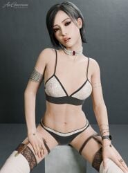 ada_wong asian asian_female aw-gazzam black_hair blender resident_evil_4 resident_evil_4_remake underwear