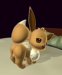 1boy 3d ass bed davidkyatt eevee feral hi_res male nintendo pokémon_(species) pokemon pokemon_rgby source_request testicles video_games