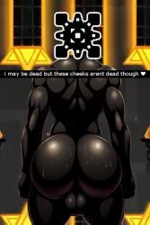 1boy 1boys ai_assisted ai_generated ass balls ballsack black_ass black_balls black_body black_butt geometry_dash male male_only michigun muscles muscular muscular_male robtop robtopgames sevenworks solo sweaty