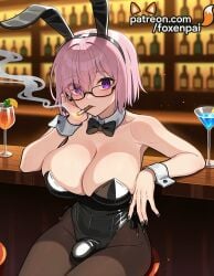 1futa 2025 ai_generated animal_ears artist_name bar bare_shoulders bendy_straw big_breasts big_breasts big_chest black_bow black_bowtie black_leotard blurry blurry_background blurry_foreground bow bowtie breasts breasts breasts bust busty cafe champagne_flute chest cleavage cocktail cocktail_glass crazy_straw cup depth_of_field detached_collar drink drinking_glass drinking_straw fake_animal_ears fate/grand_order fate_(series) food foxenpai fruit futanari glasses hair_over_one_eye hi_res high_quality high_resolution highres ice ice_cube large_breasts leotard lighter looking_at_viewer mash_kyrielight orange_(fruit) orange_slice pantyhose patreon patreon_username playboy_bunny purple_eyes rabbit_ears rabbit_tail short_hair solo stable_diffusion tail tray tropical_drink watermark wrist_cuffs