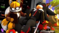 16:9 3d_(artwork) aged_up aircraft airplane animated anthro athletic athletic_male balls big_penis bodily_fluids canid canine chest_tuft clipboard clothing digital_media_(artwork) duo eulipotyphlan eyewear eyewear_on_head femboy fingerless_gloves fox garage genital_fluids genitals glasses gloves handjob handwear hedgehog hi_res jacket looking_pleasured male male/male mammal miles_prower miles_tails_prower nerd no_sound penile penis precum qualske98 relaxing scientific_experiment sega sex shadow_the_hedgehog sitting sonic_the_hedgehog_(series) sunglasses sunglasses_on_head tagme tail tails tails_the_fox topwear tuft vehicle vein veiny_penis video widescreen